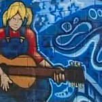 guitar-playing mural