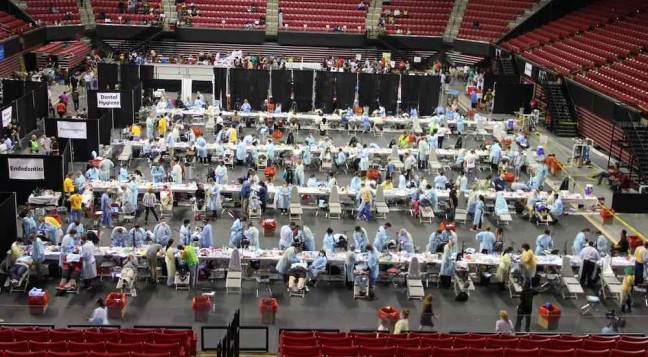 100 Dentist Chairs Fill Gym on 