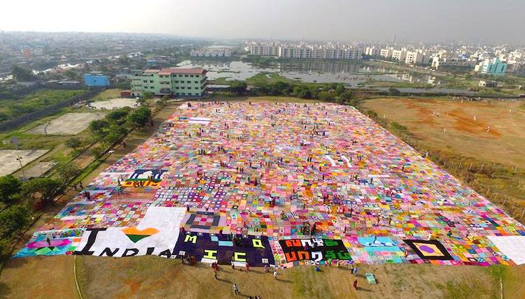 World's Largest Crocheted Blanket to Warm Thousands of Sick and Poor  (Video) - Good News Network