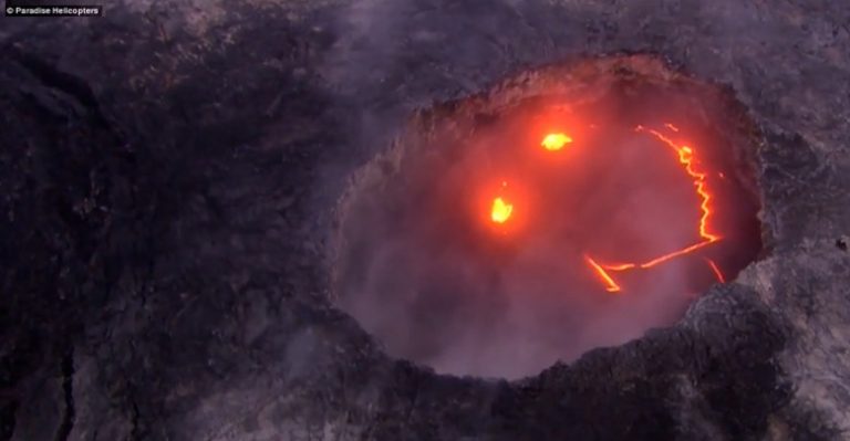 recent volcano eruption in hawaii smiley face