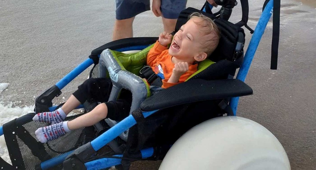 Mom Moved To Tears As Disabled Son Finally Gets To Play In The Sea