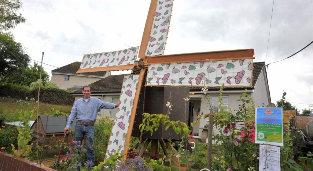Gareth Ross Buddell with His Handmade Backyard Wind Turbine Swns